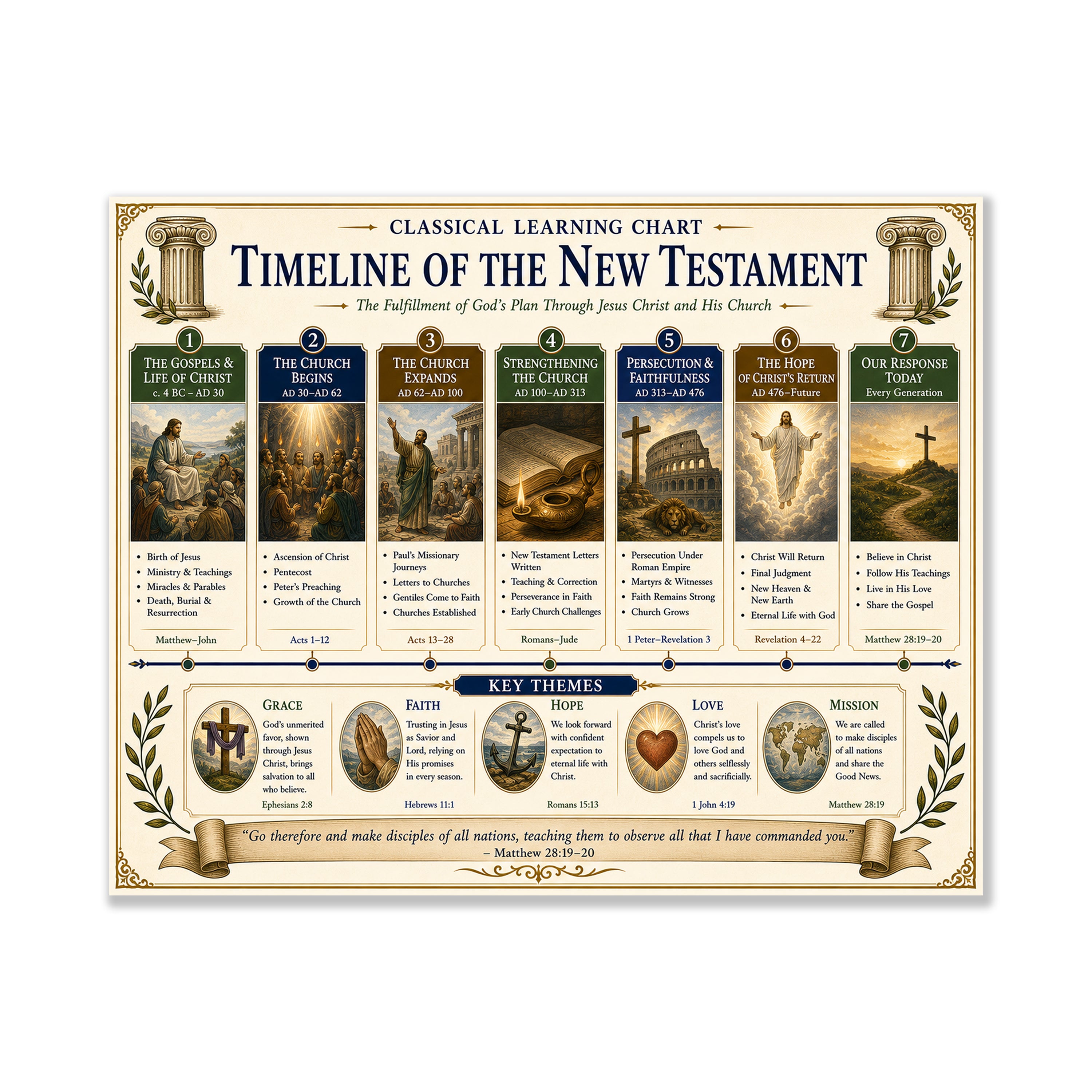Timeline of the New Testament Educational Chart