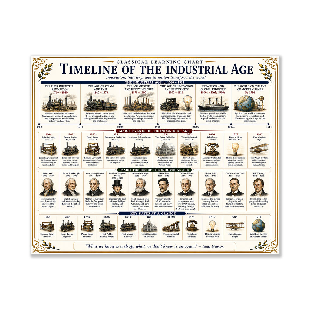 Timeline of the Industrial Age Educational Chart