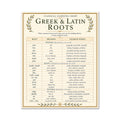 Greek & Latin Roots Educational Chart