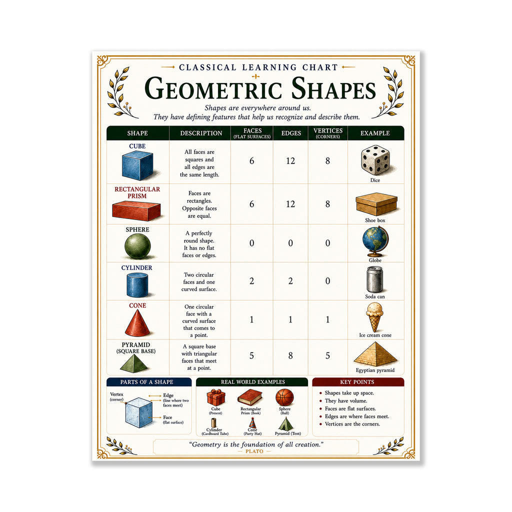 Geometric Shapes Educational Chart