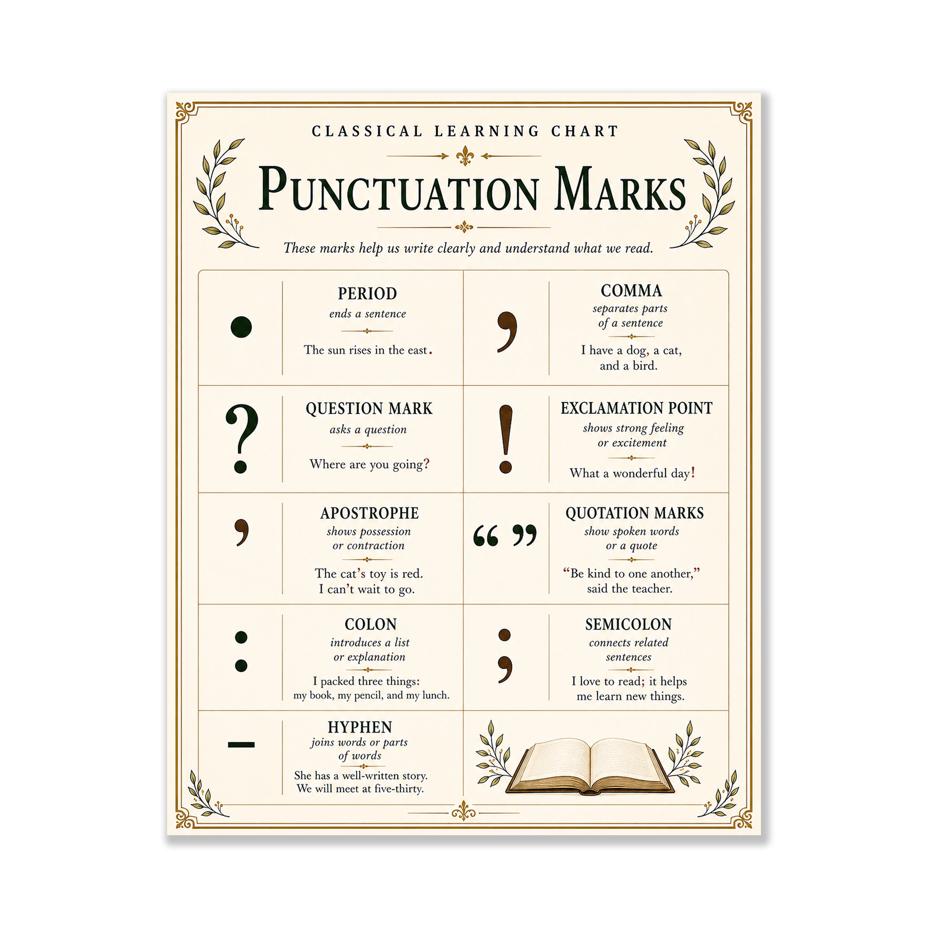 Punctuation Marks Educational Chart