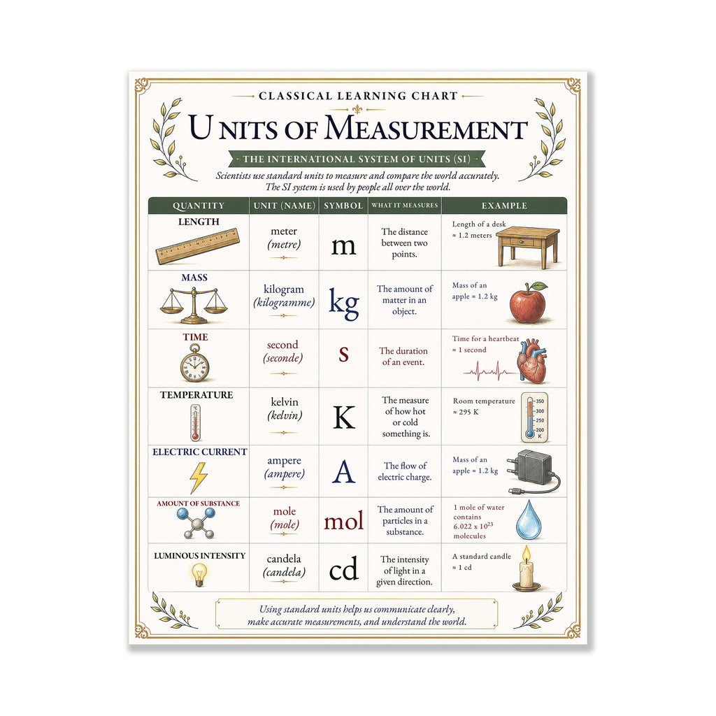 Units of Measurement Educational Chart