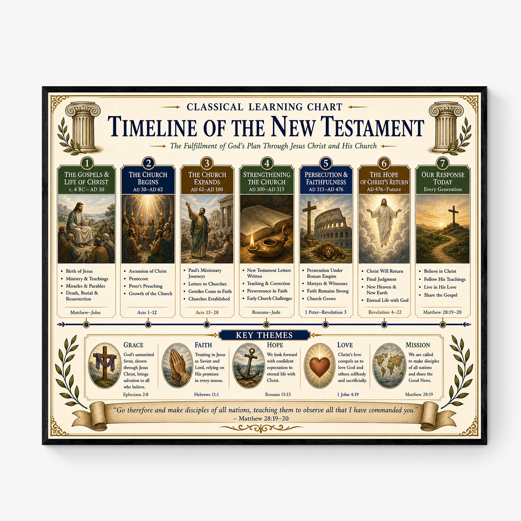 Timeline of the New Testament Educational Chart
