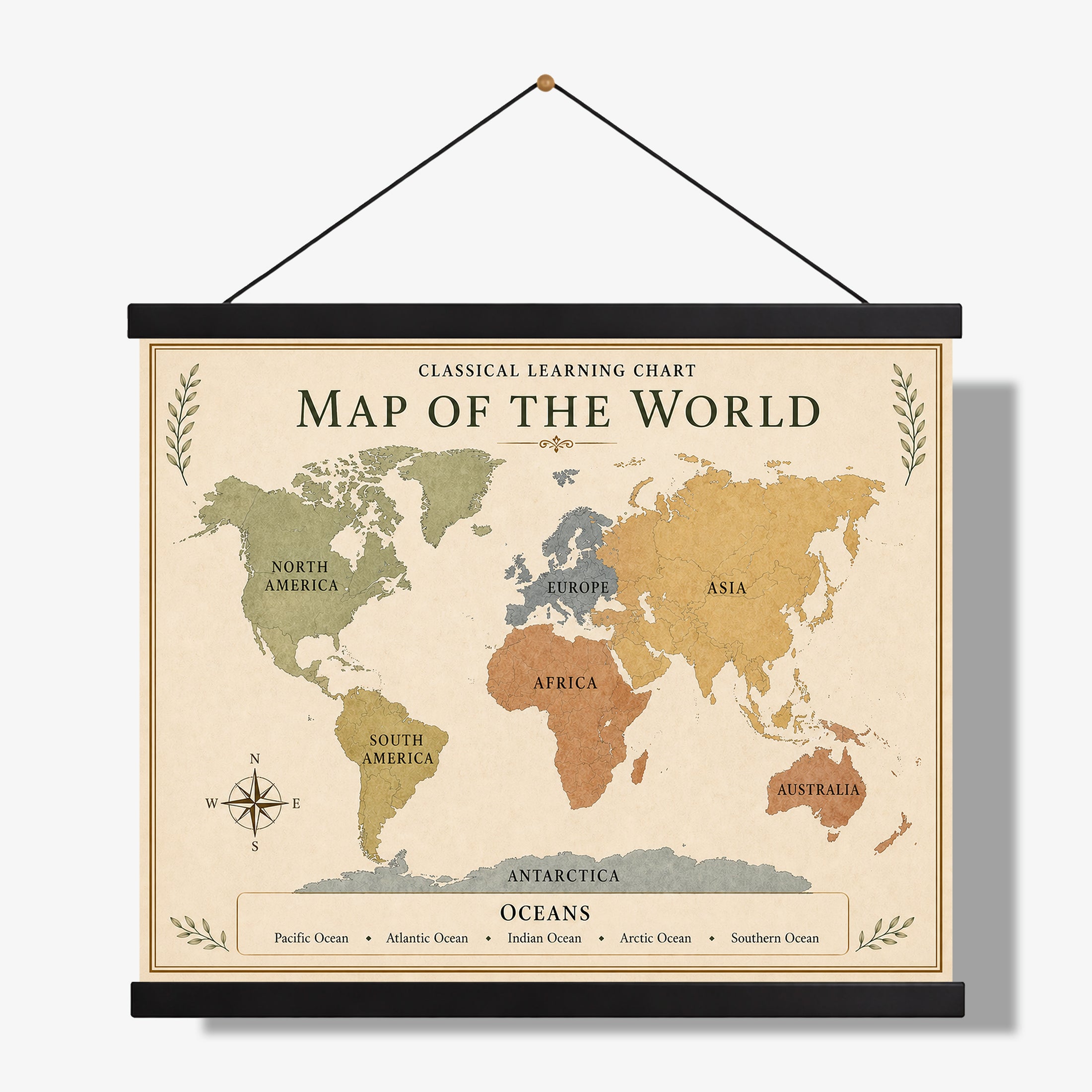 Map of the World Educational Chart