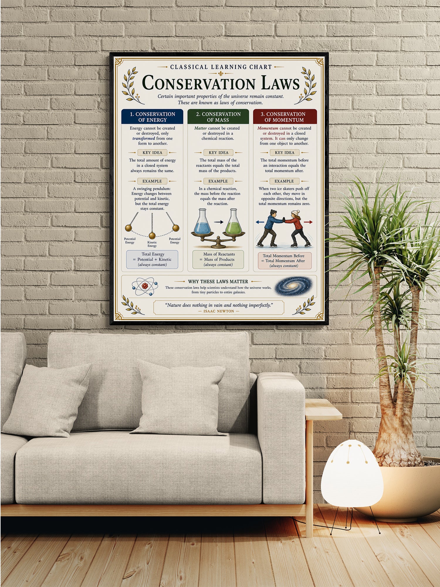 Conservation Laws Educational Chart