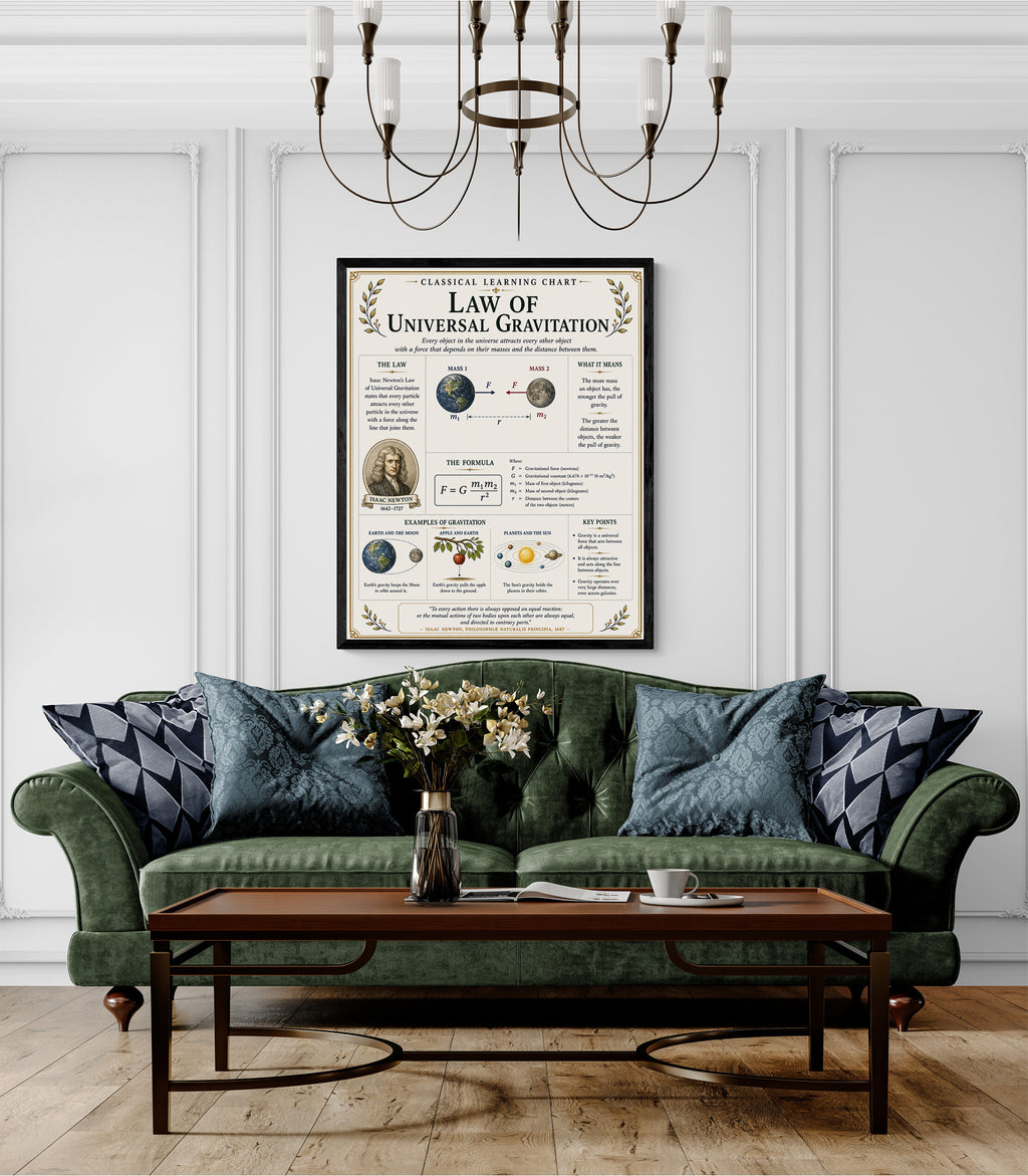 Law of Universal Gravitation Educational Chart