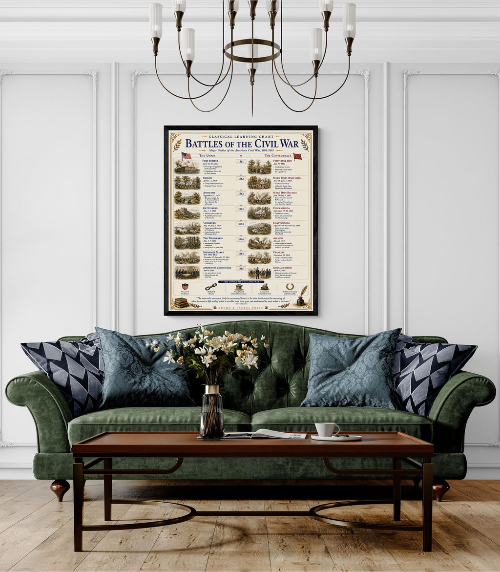 Battles of the Civil War Educational Chart