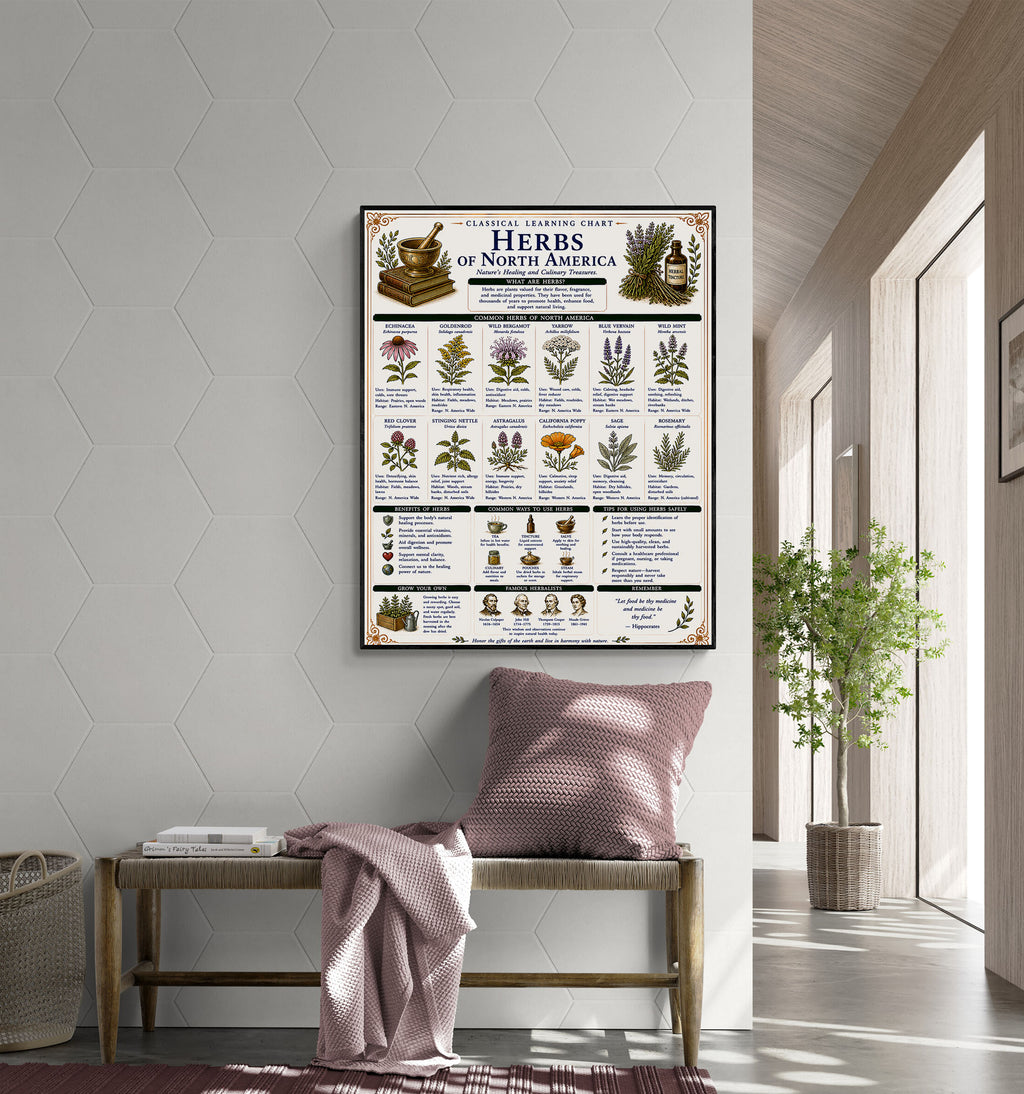 Herbs of North America Classical Learning Chart