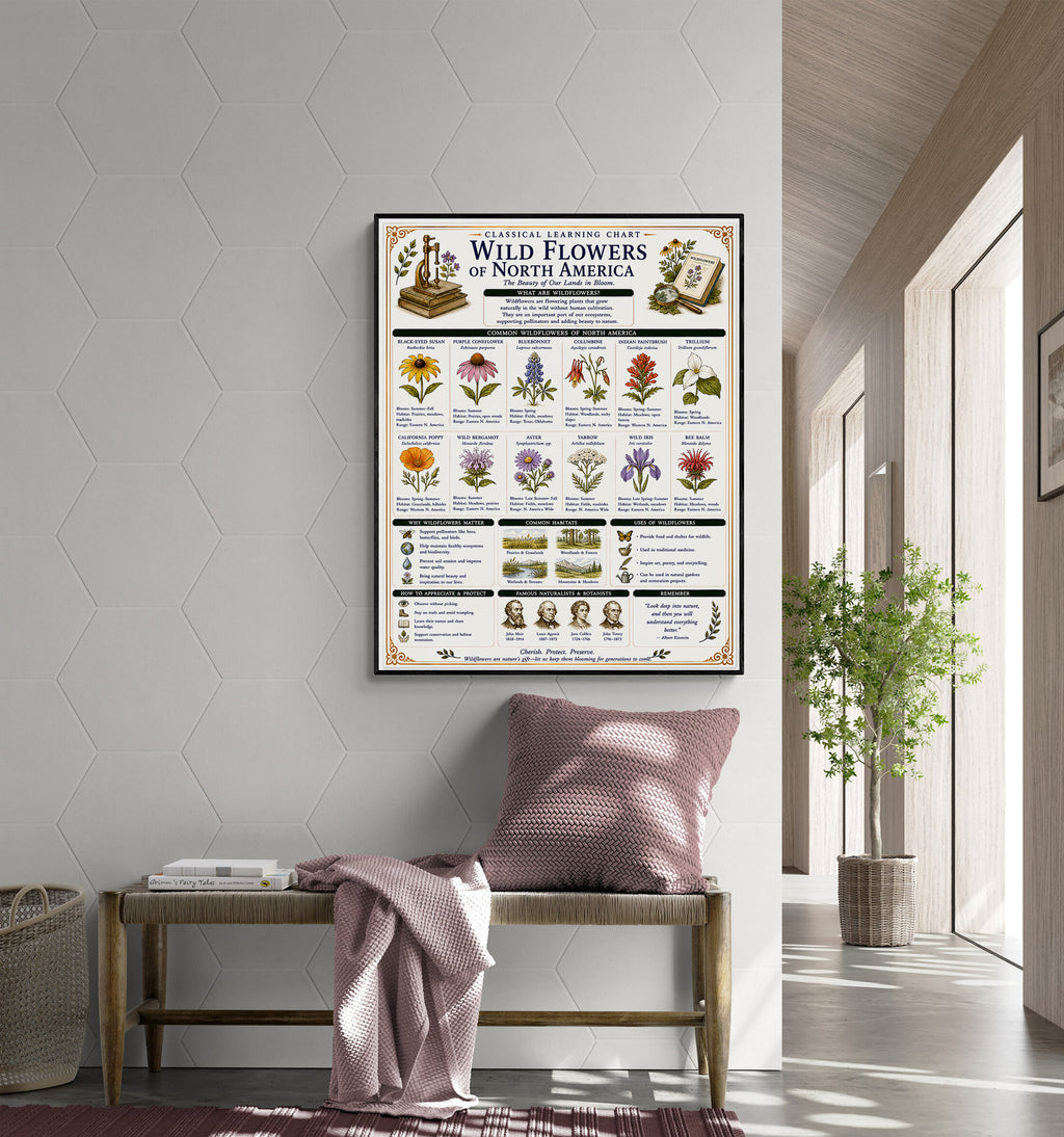 Wild Flowers of North America Classical Learning Chart
