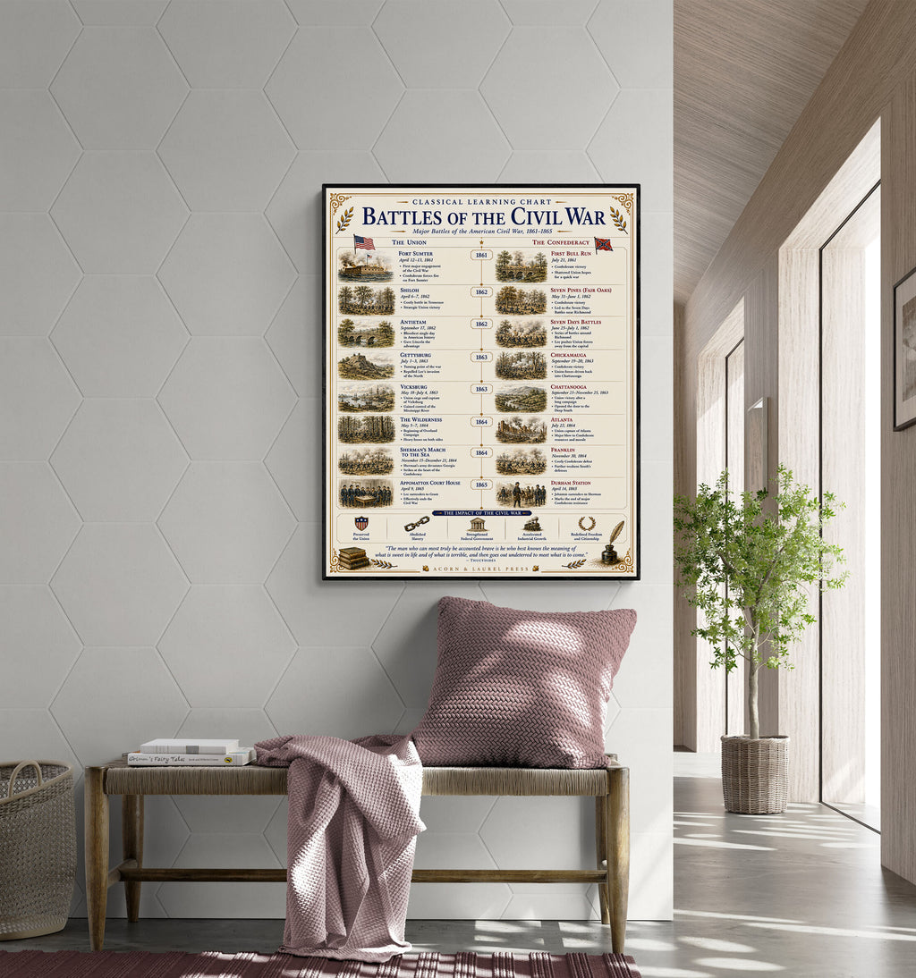 Battles of the Civil War Educational Chart