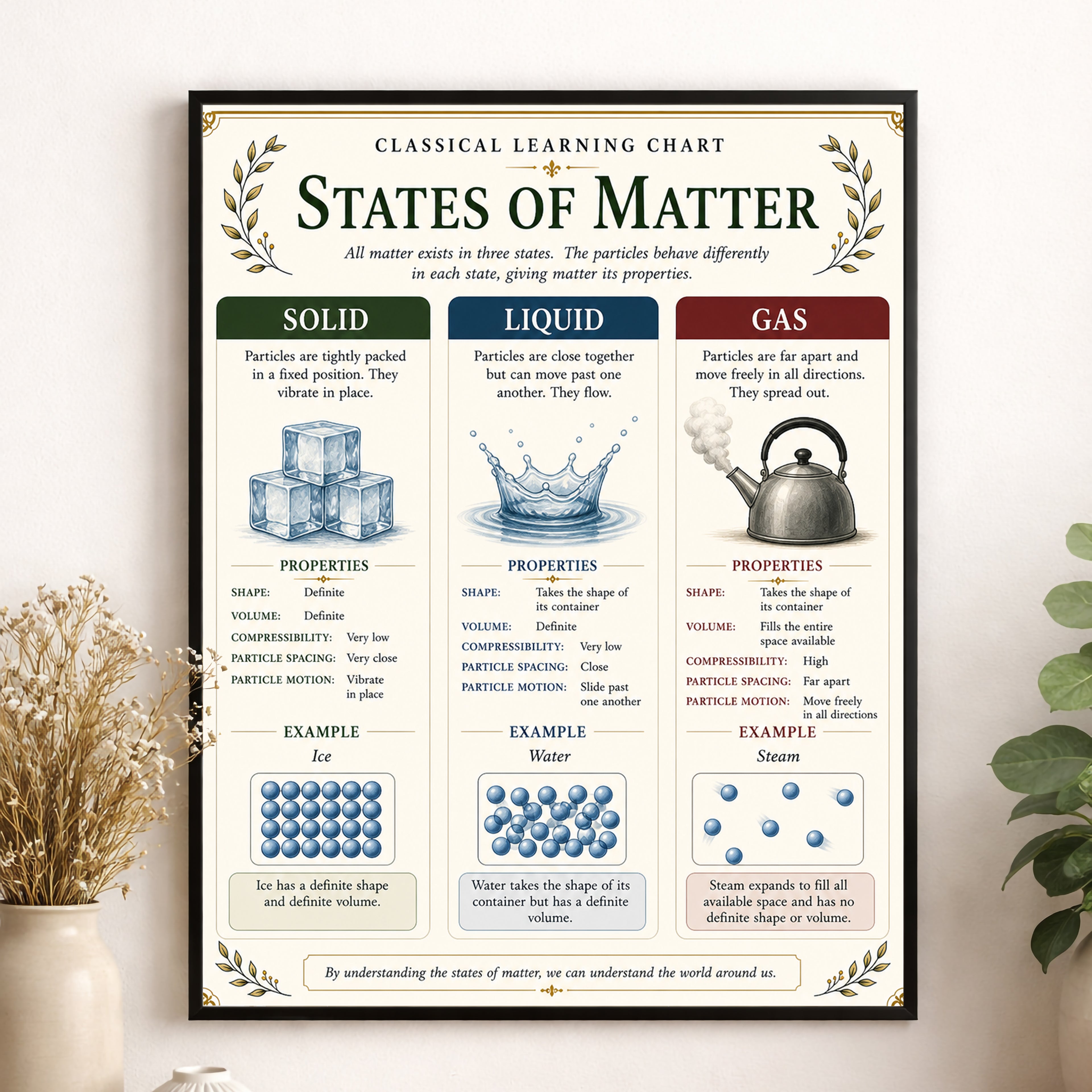 States of Matter Educational Chart