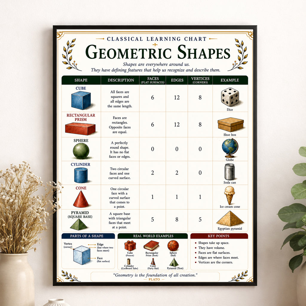 Geometric Shapes Educational Chart