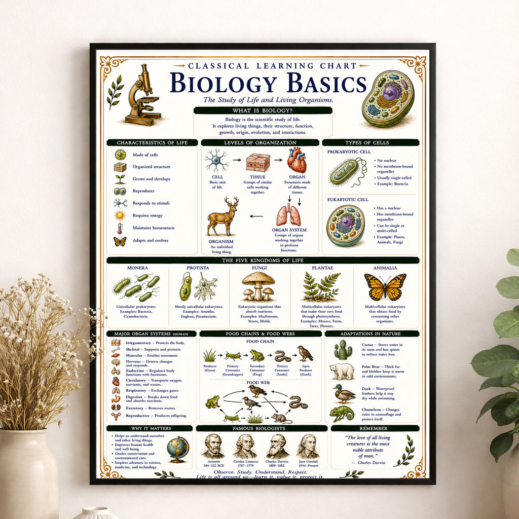 Biology Basics Classical Learning Chart