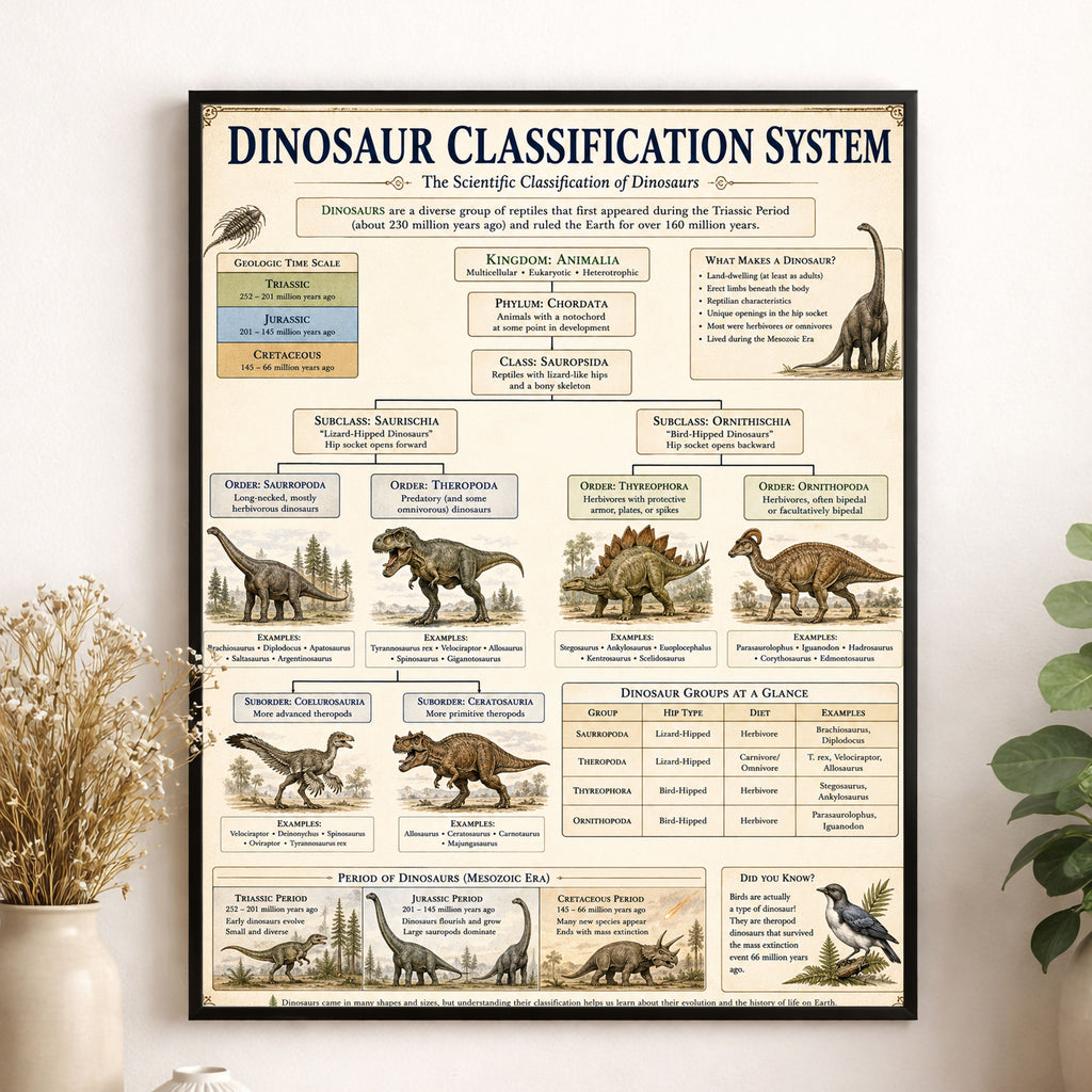 Dinosaur Classification System Classical Learning Chart