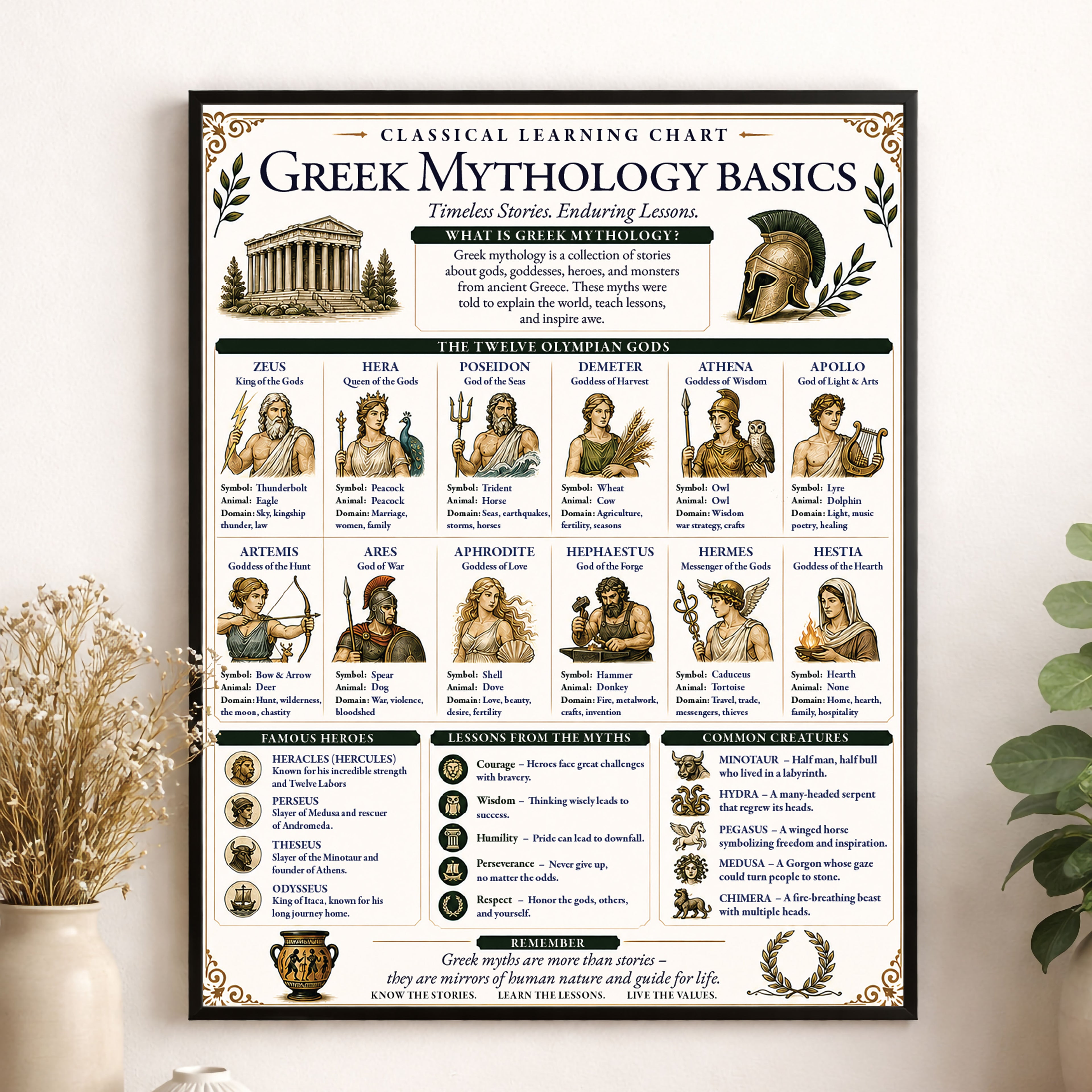 Greek Mythology Basics Educational Chart