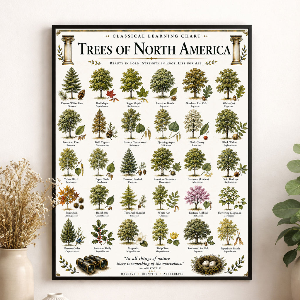 Trees of North America Educational Chart