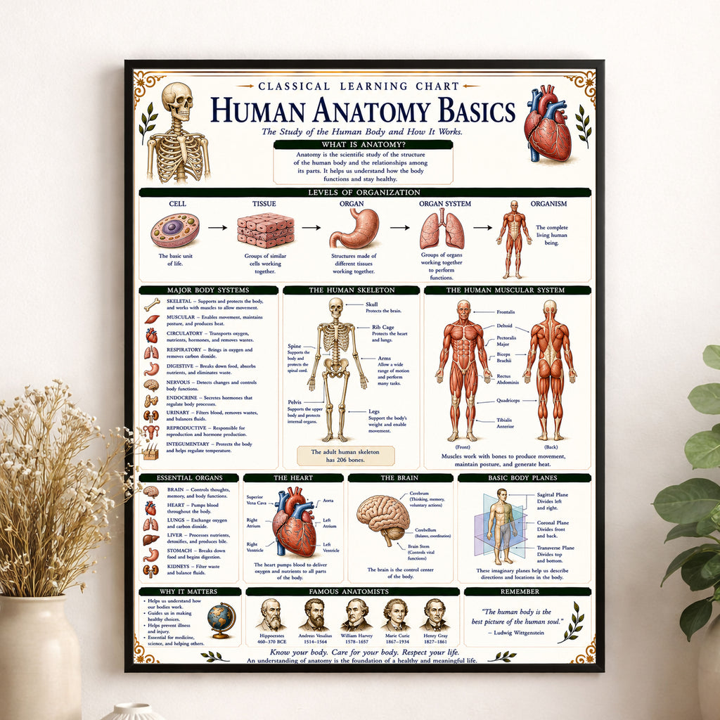 Human Anatomy Basics Classical Learning Chart