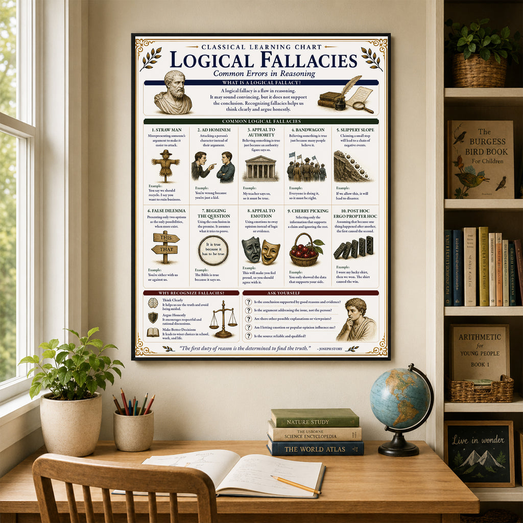 Logical Fallacies Educational Chart