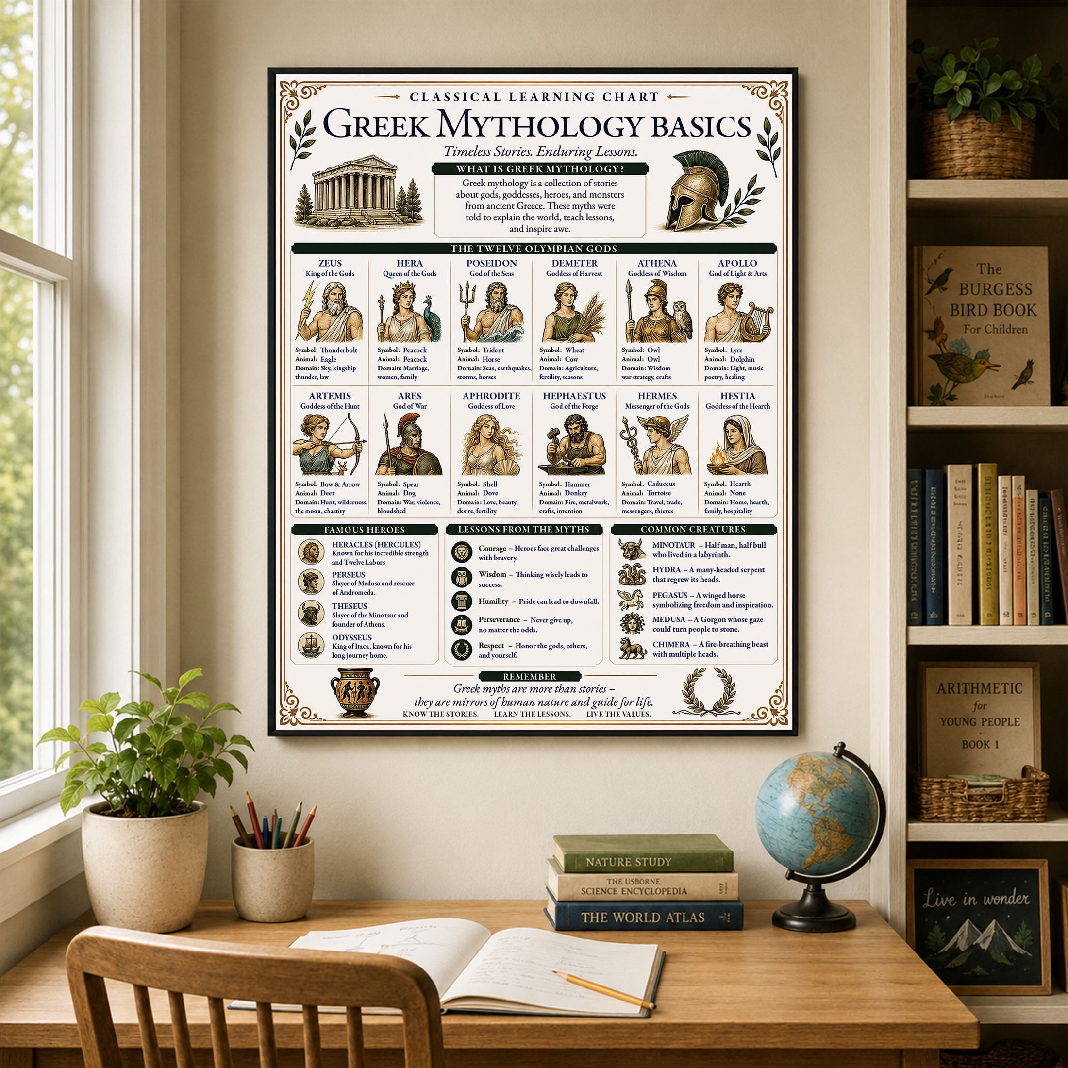Greek Mythology Basics Educational Chart