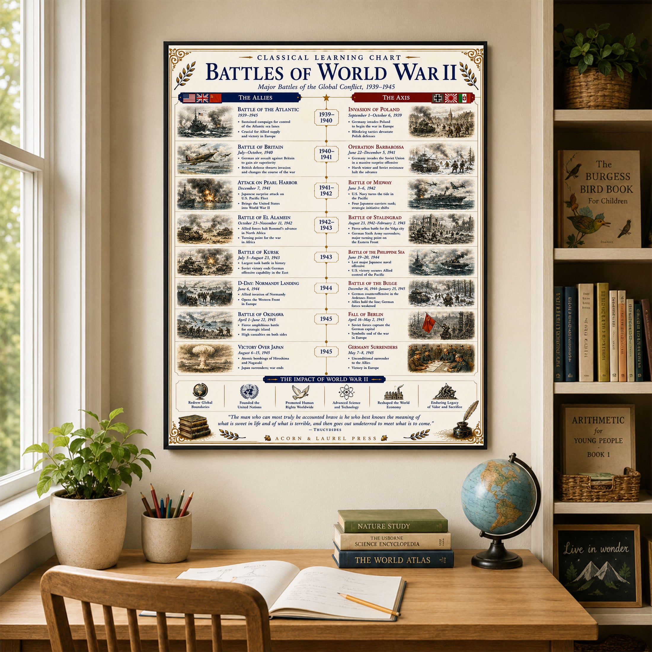 Battles of the World War 2 Educational Chart