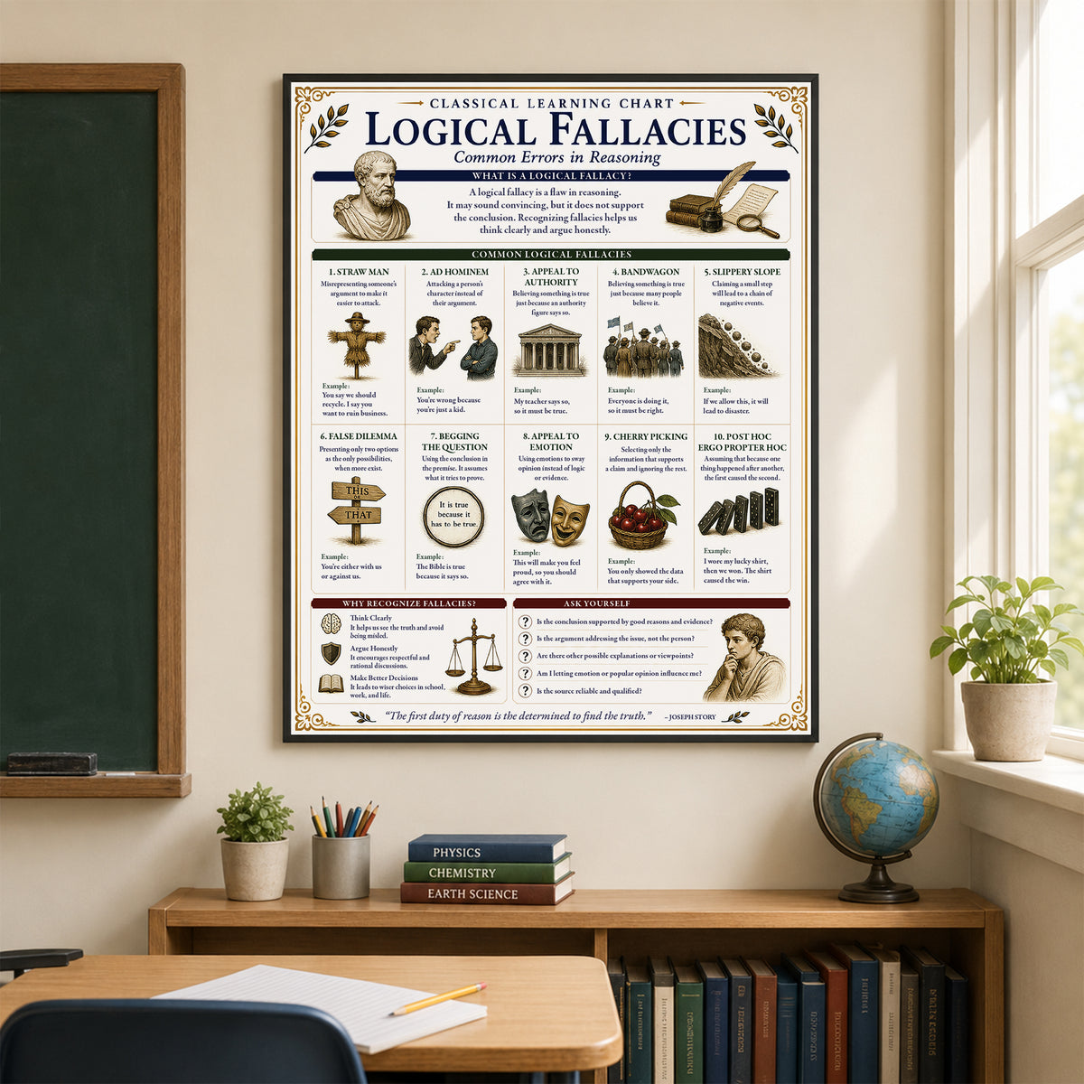 Logical Fallacies Educational Chart