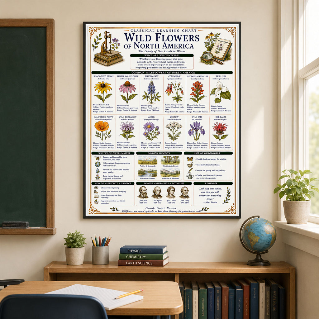 Wild Flowers of North America Classical Learning Chart