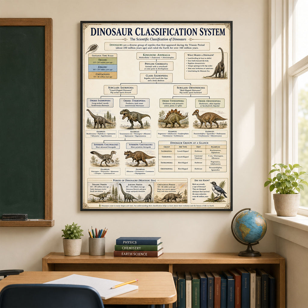 Dinosaur Classification System Classical Learning Chart