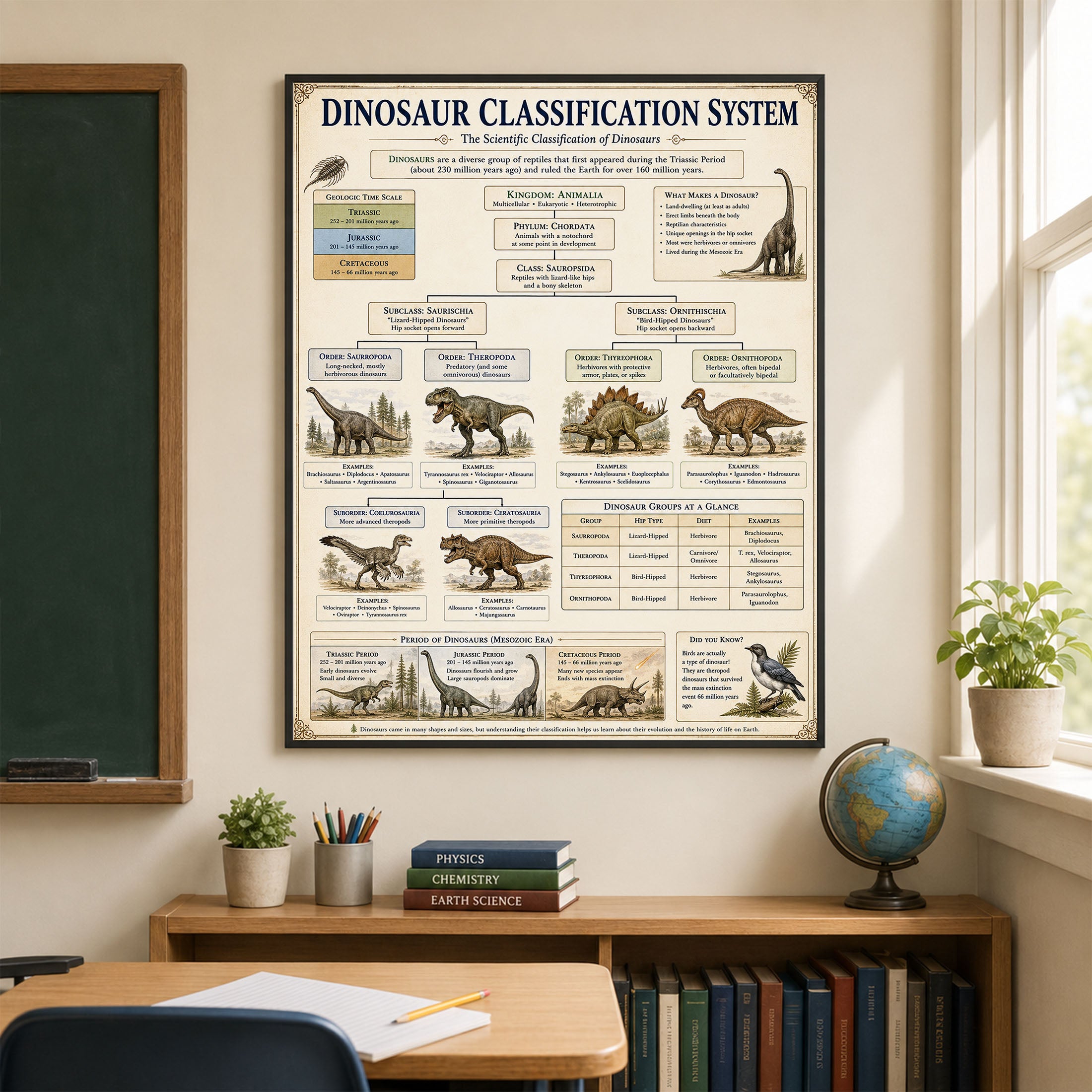 Dinosaur Classification System Classical Learning Chart